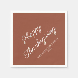 Happy Thanksgiving Terracotta  Napkins