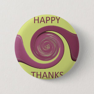 Happy Thanksgiving Text Art Design. Button