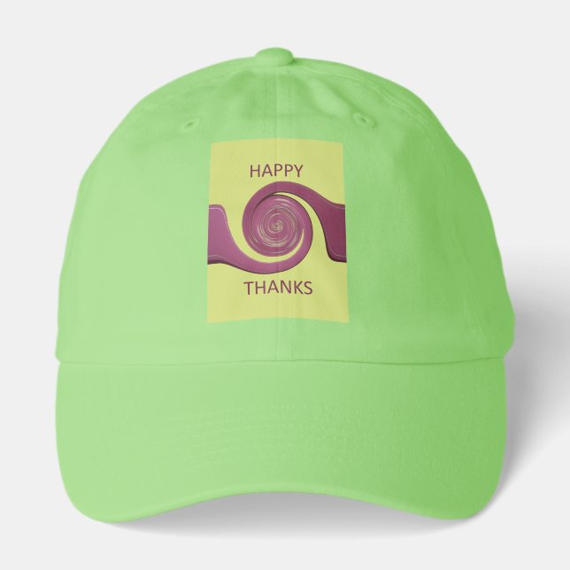 Happy Thanksgiving Text Art Design.  Hat (Front)