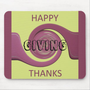 Happy Thanksgiving Text Art Design. Mouse Pad