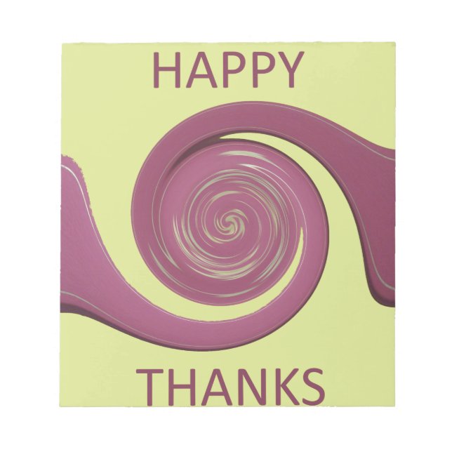 Happy Thanksgiving Text Art Design.  Notepad (Front)