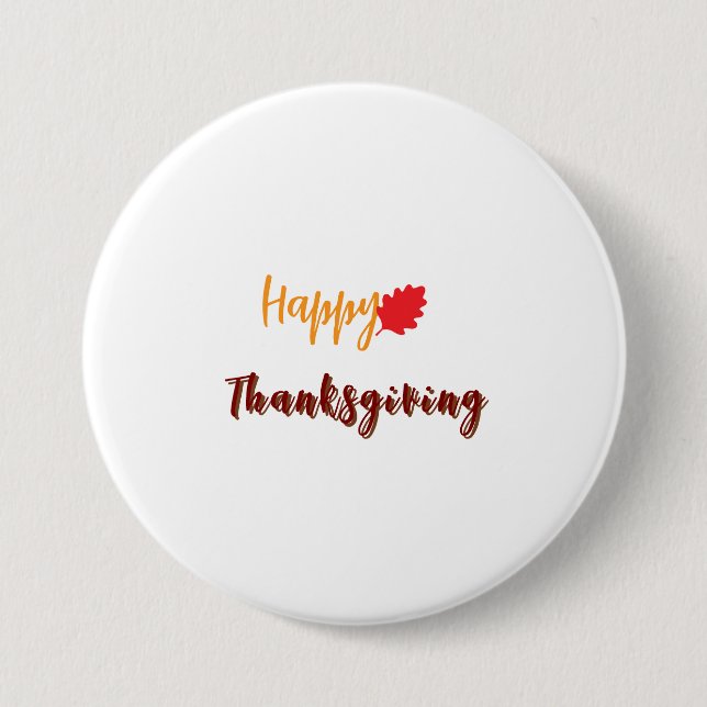 Happy thanksgiving text button (Front)