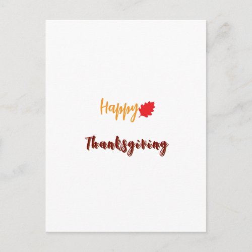 Happy thanksgiving text holiday postcard