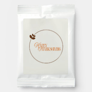 Happy Thanksgiving text leaf circle Hot Chocolate Drink Mix