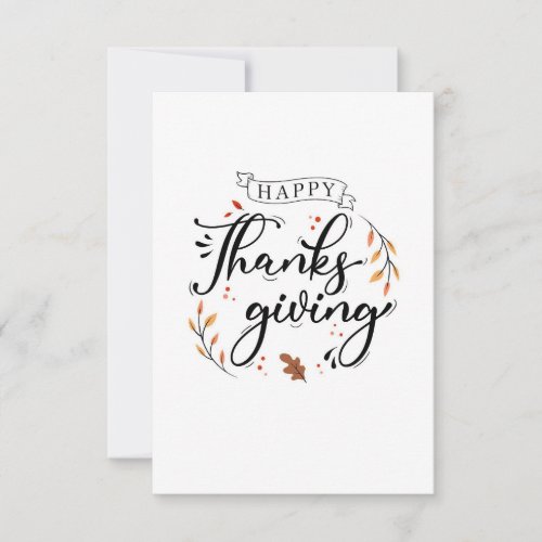 Happy Thanksgiving Thank You Card