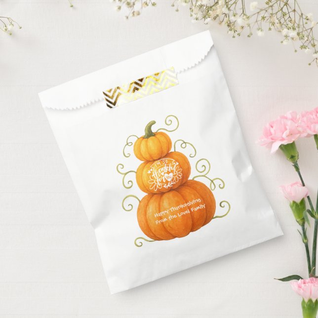 Happy Thanksgiving Thankful Pumpkins Favor Bag (Sealed)
