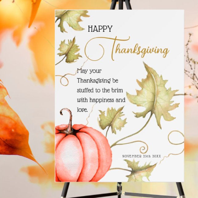 Happy Thanksgiving Thanksgiving Day Pumpkin Foam Board (I wish you happiness))))