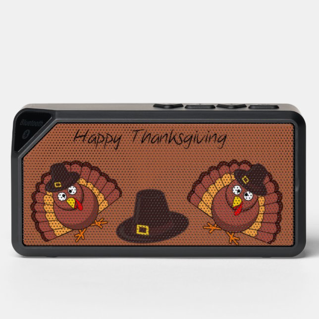 Happy Thanksgiving themed Bluetooth Speaker (Front)