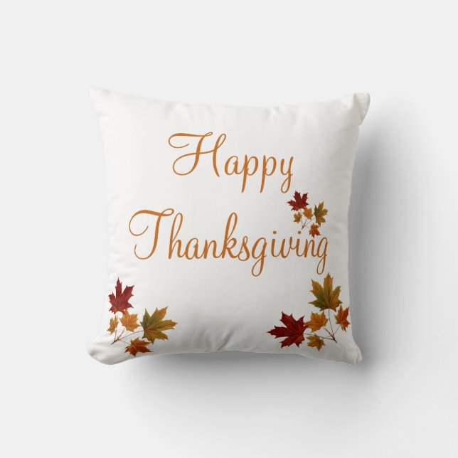 Happy Thanksgiving  Throw Pillow (Front)