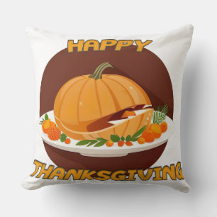 happy thanksgiving throw pillow