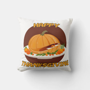 happy thanksgiving throw pillow