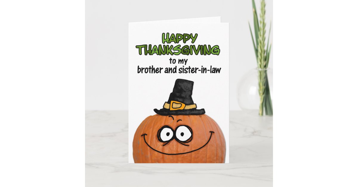 Happy Thanksgiving To My Sisters Happy Thanksgiving To My Brother And Sister-In-Law Holiday Card | Zazzle.com