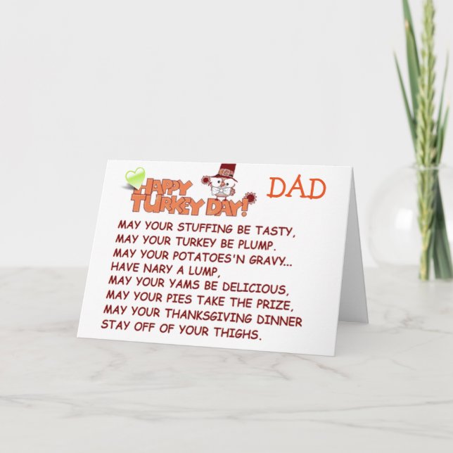 HAPPY "THANKSGIVING" TO MY """"DAD""" HOLIDAY CARD (Front)