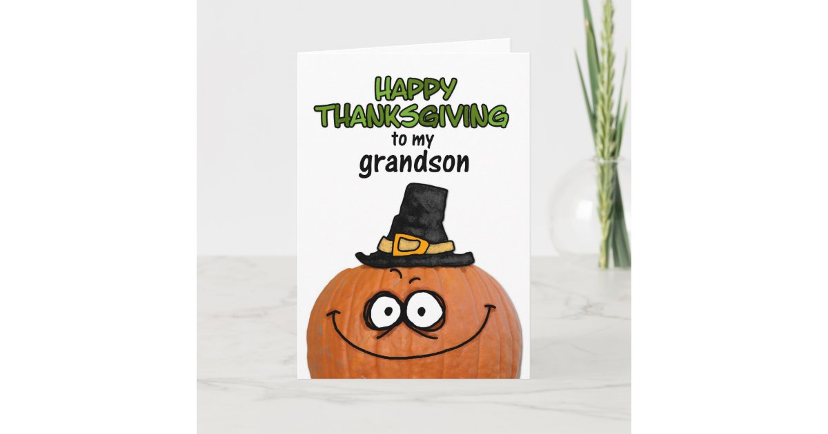 Happy Thanksgiving to my Grandson Holiday Card | Zazzle.com