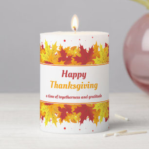 Happy Thanksgiving Togetherness & Gratitude Pillar Candle