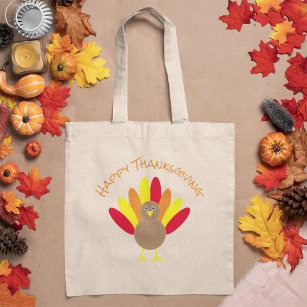 Turkey Happy Thanksgiving Purse Tote Bag Handbag For Women