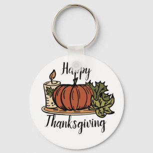 Happy Thanksgiving Tote Bag Keychain