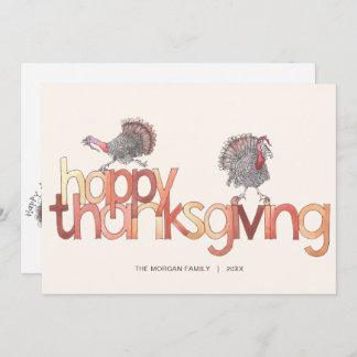Happy Thanksgiving Traditional Turkey Thanksgiving Holiday Card