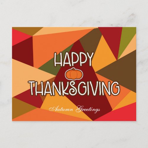 HAPPY THANKSGIVING Triangles Autumn Fall Postcard