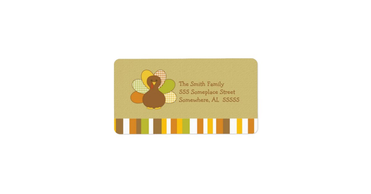 Happy Thanksgiving Turkey Address Label Zazzle