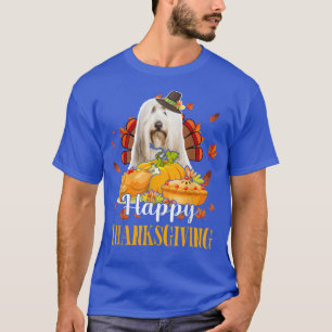 Happy Thanksgiving Turkey Bearded Collie Fall Pump T-Shirt