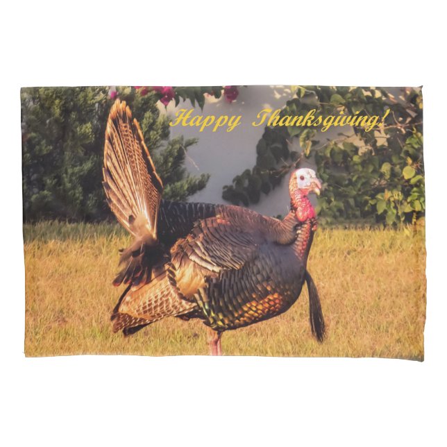 Happy Thanksgiving turkey bird Pillow Case (Front)