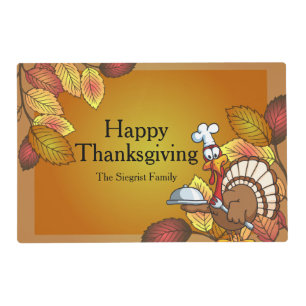 Happy Thanksgiving Turkey Bird Placemat