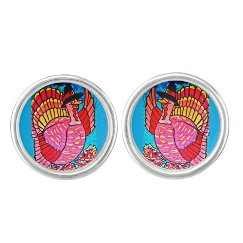 HAPPY THANKSGIVING TURKEY cufflinks