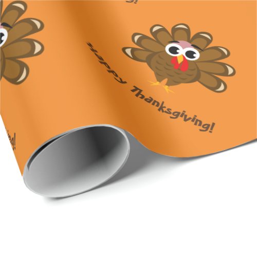 Happy Thanksgiving turkey custom wrapping paper