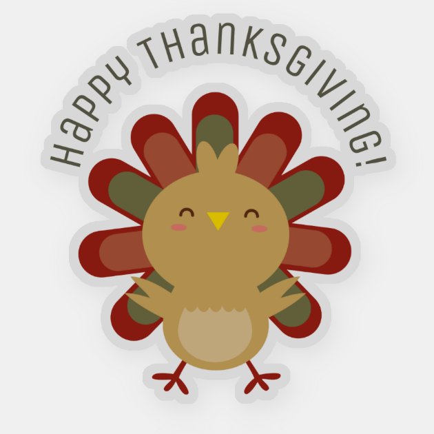 30 Custom Cartoon Thanksgiving Turkey Personalized Address Labels 
