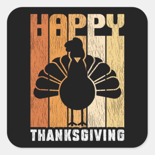 Happy Thanksgiving Turkey Day Family Kids Pajama Square Sticker