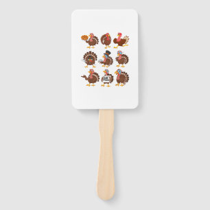 Happy Thanksgiving Turkey Day Girls Boys Kids Todd Hand Fan