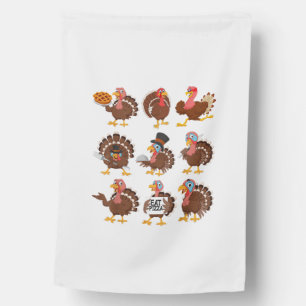Happy Thanksgiving Turkey Day Girls Boys Kids Todd House Flag
