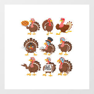 Happy Thanksgiving Turkey Day Girls Boys Kids Todd Wall Decal