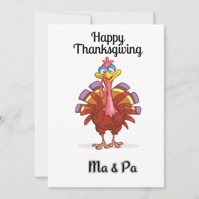 Happy Thanksgiving, Turkey day Holiday Card (Front)
