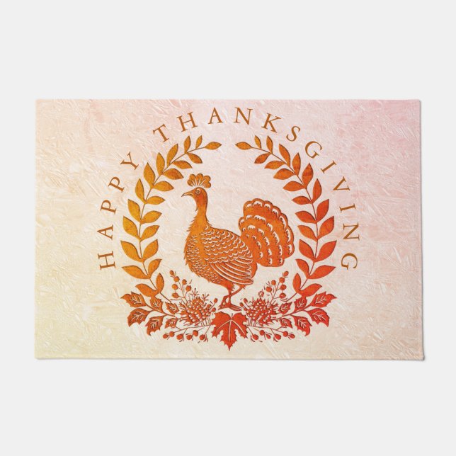 Happy Thanksgiving Turkey Doormat (Front)