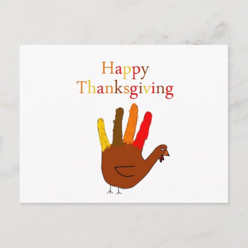 Happy Thanksgiving Turkey Drawing Holiday Postcard