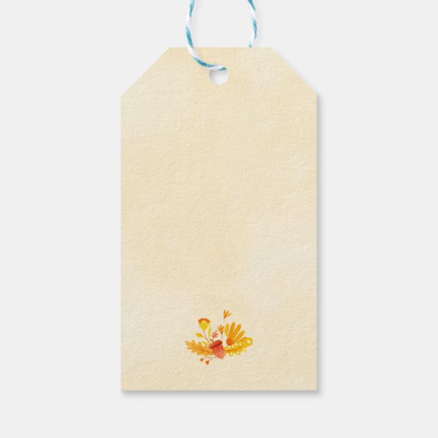 Happy Thanksgiving Turkey Eating Pumpkin Pie Gift Tags