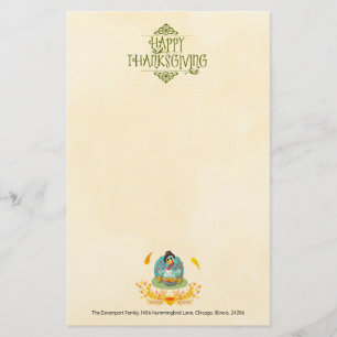 Happy Thanksgiving Turkey Eating Pumpkin Pie Stationery