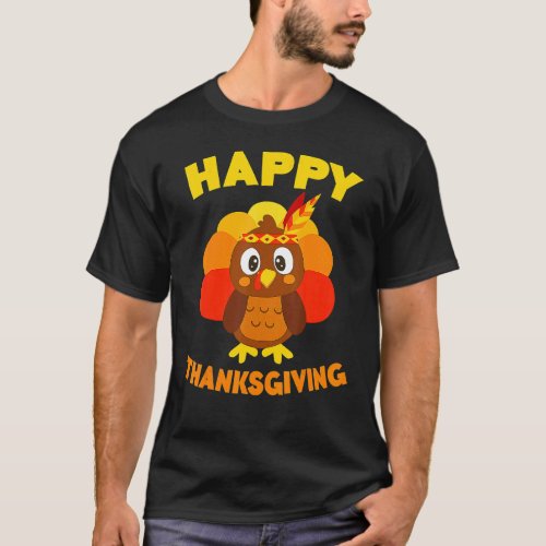 Happy Thanksgiving Turkey Face Mask Funny Quaranti T_Shirt