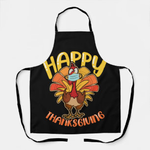Happy Thanksgiving Turkey Face Mask Quarantine Apron