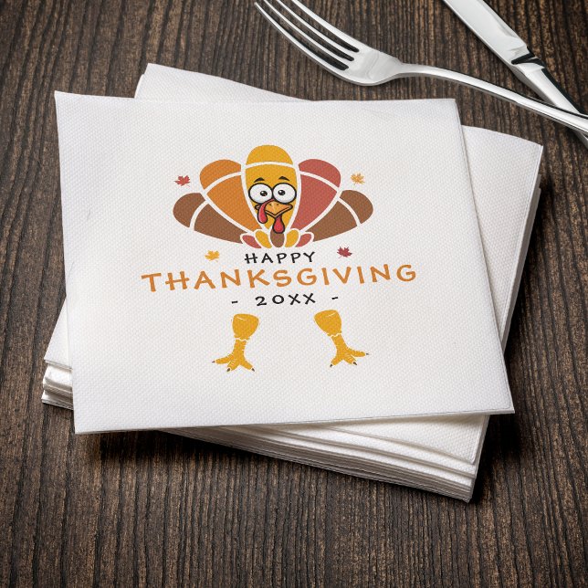 Happy Thanksgiving Turkey Fall Friendsgiving Party Napkins (Happy Thanksgiving Turkey Fall Friendsgiving Party Napkins
)
