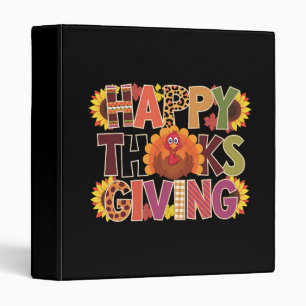 Happy Thanksgiving Turkey Funny Pumpkin Season 3 Ring Binder