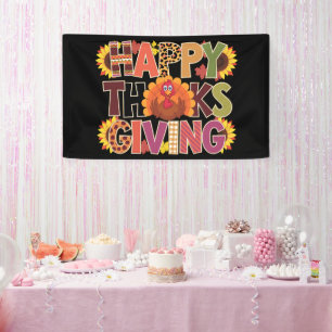 Happy Thanksgiving Turkey Funny Pumpkin Season Banner