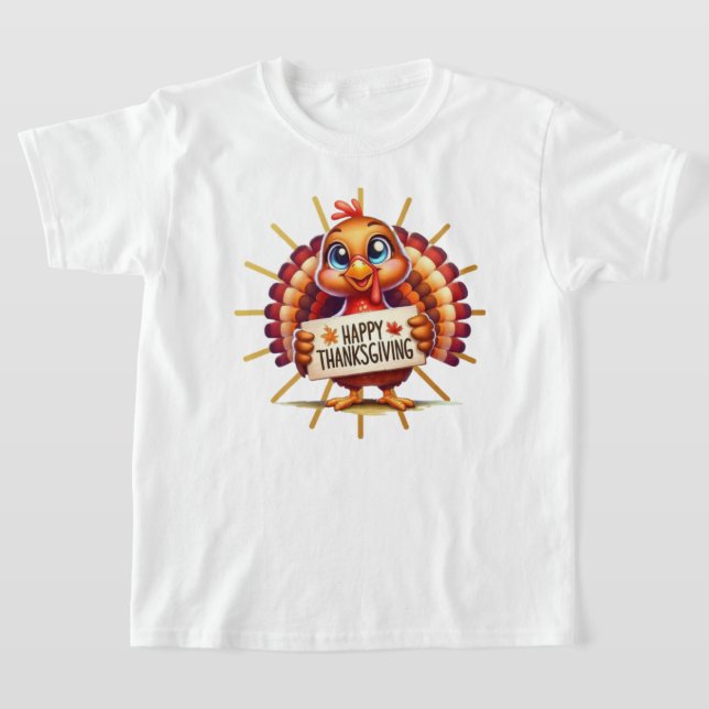 Happy Thanksgiving turkey funny  T-Shirt (Laydown)