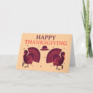 Happy Thanksgiving Turkey Greeting Card