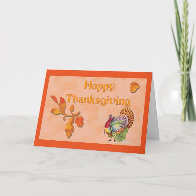 Happy Thanksgiving Turkey Holiday Card (Front)