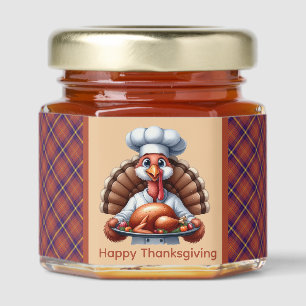 Happy Thanksgiving turkey Holiday Honey Jar Favors