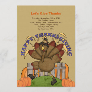 Happy Thanksgiving Turkey Invitation