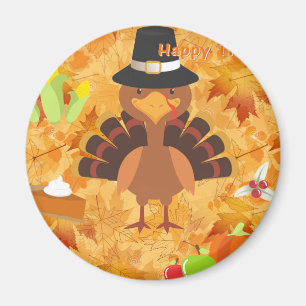 happy thanksgiving turkey magnet
